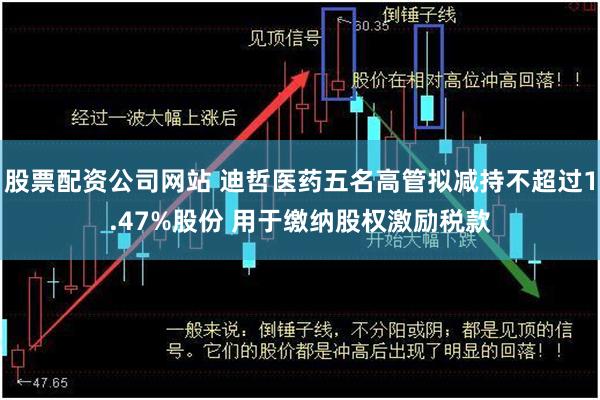 股票配资公司网站 迪哲医药五名高管拟减持不超过1.47%股份 用于缴纳股权激励税款