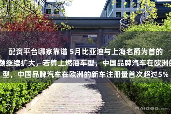 配资平台哪家靠谱 5月比亚迪与上海名爵为首的中国车企在欧洲市场份额继续扩大，若算上燃油车型，中国品牌汽车在欧洲的新车注册量首次超过5%