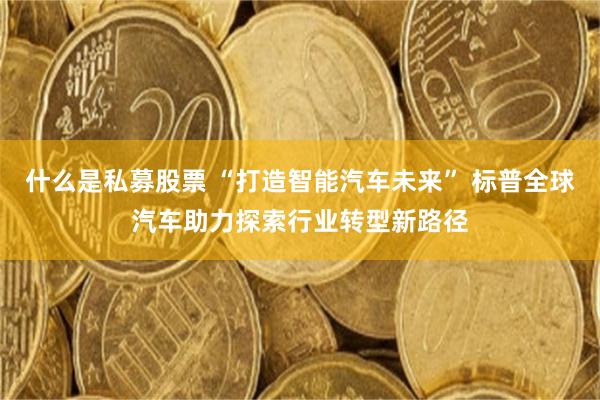 什么是私募股票 “打造智能汽车未来” 标普全球汽车助力探索行业转型新路径