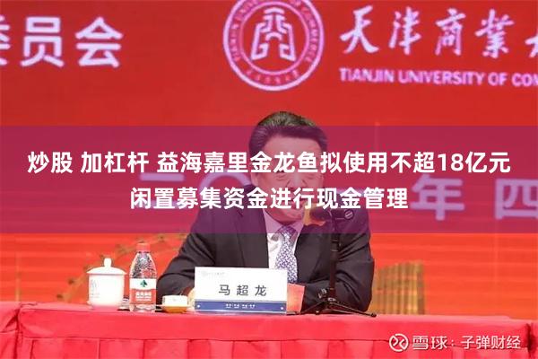 炒股 加杠杆 益海嘉里金龙鱼拟使用不超18亿元闲置募集资金进行现金管理