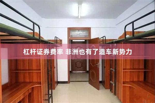 杠杆证券费率 非洲也有了造车新势力