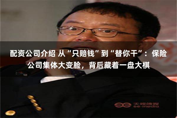 配资公司介绍 从“只赔钱”到“替你干”：保险公司集体大变脸，背后藏着一盘大棋