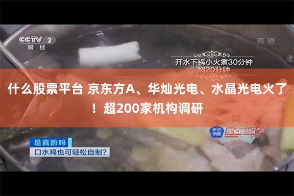 什么股票平台 京东方A、华灿光电、水晶光电火了!超200家机构调研