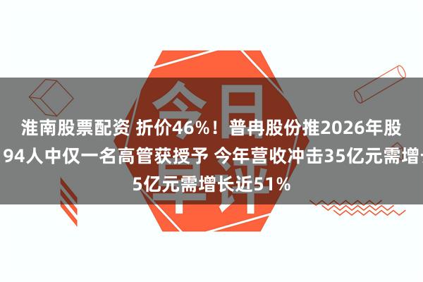 淮南股票配资 折价46%！普冉股份推2026年股权激励：94人中仅一名高管获授予 今年营收冲击35亿元需增长近51%