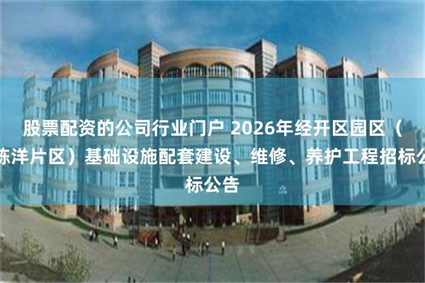 股票配资的公司行业门户 2026年经开区园区（含陈洋片区）基础设施配套建设、维修、养护工程招标公告
