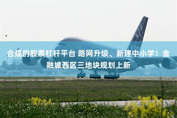 合规的股票杠杆平台 路网升级、新建中小学！金融城西区三地块规划上新