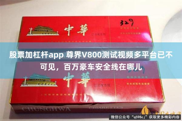股票加杠杆app 尊界V800测试视频多平台已不可见，百万豪车安全线在哪儿