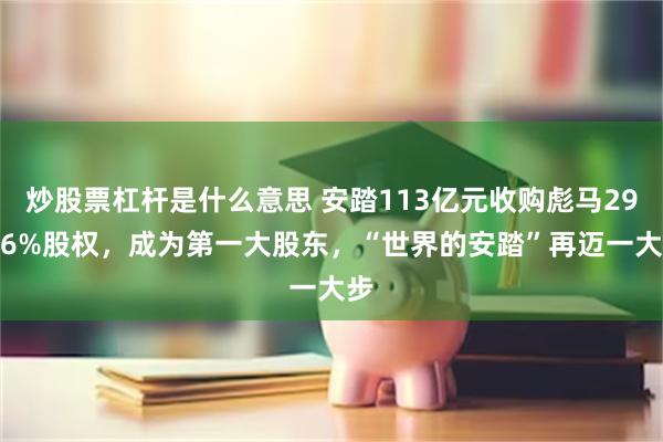 炒股票杠杆是什么意思 安踏113亿元收购彪马29.06%股权，成为第一大股东，“世界的安踏”再迈一大步
